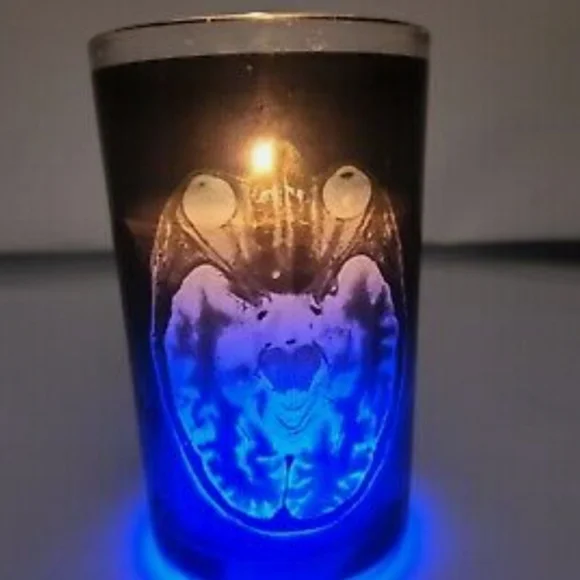 2X COLOR CHANGING BRAIN RIB CAGE SKELTON HALLOWEEN CANDLES - Picture 3 of 10